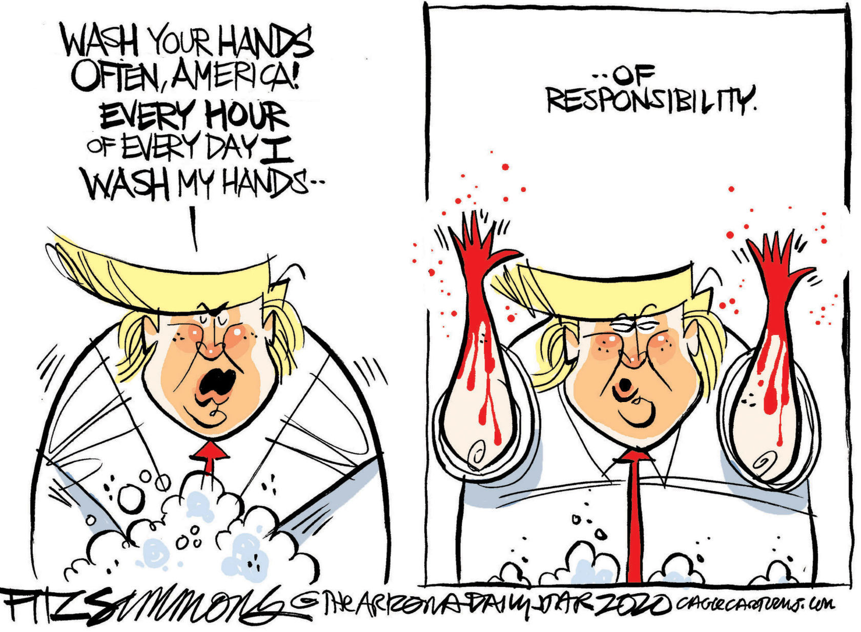 Daily Fitz Cartoon: Wash those hands